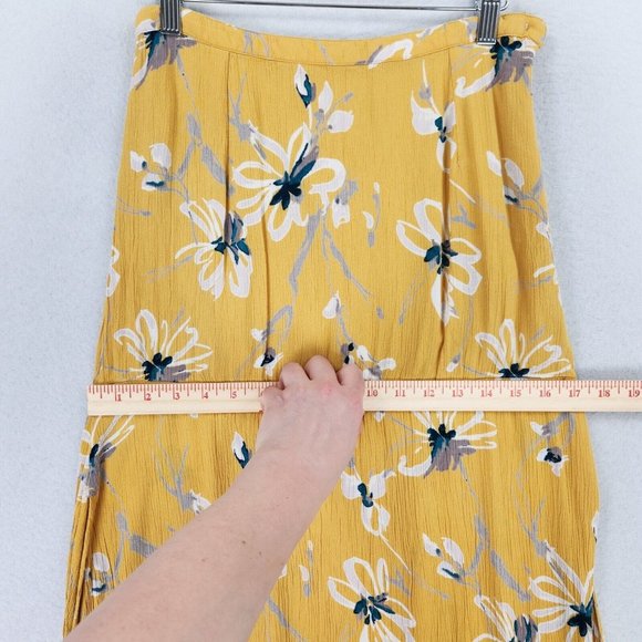 Oneill Skirt Womens Small Yellow Floral Maxi Double Slit Beach Swim Cover Casual - Picture 7 of 16